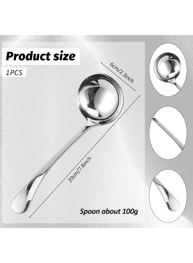7.9 Inch Silver Small Gravy Soup Ladle, 18/10 Stainless Steel, 1 Pc, Kitchen Ladle - Image 4